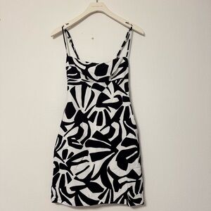 Zara Black and White Abstract Mini Dress